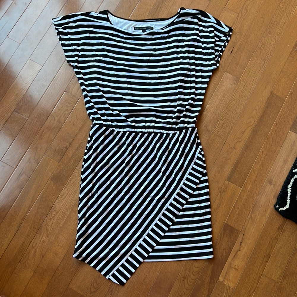 WHBM Drop Waist Striped Dress